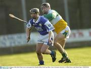 25 January 2004; James Walsh, Laois, in action against Rory Hanniffy, Offaly. Walsh Cup, Offaly v Laois, St. Brendan's Park, Birr, Co. Offaly. Picture credit; Damien Eagers / SPORTSFILE *EDI*
