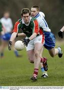 28 January 2004; Nigel Shevlin, UUC, in action against Steven Brey, DIT. Sigerson Cup football, Preliminary Round, Dublin Institute of Technology v University Ulster Coleraine, Long Meadows, Islandbridge, Dublin. Picture credit; Damien Eagers / SPORTSFILE *EDI*