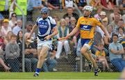 6 July 2013; Stephen Maher, Laois, in action against Patrick O'Connor, Clare. GAA Hurling All-Ireland Senior Championship, Phase II, Clare v Laois, Cusack Park, Ennis, Co. Clare. Picture credit: Diarmuid Greene / SPORTSFILE