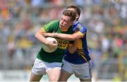 7 July 2013; Conor Keane, Kerry, in action against Willie Connors, Tipperary. Electric Ireland Munster GAA Football Minor Championship Final, Kerry v Tipperary, Fitzgerald Stadium, Killarney, Co. Kerry. Picture credit: Barry Cregg / SPORTSFILE