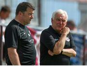 7 July 2013; Drogheda United manager Mick Cooke, right. Airtricity League Premier Division, Drogheda United v Shelbourne, Hunky Dorys Park, Drogheda, Co. Louth. Picture credit: Peter Fitzpatrick / SPORTSFILE