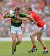 7 July 2013; Donnchadh Walsh, Kerry, in action against Damien Cahalane, Cork. Munster GAA Football Senior Championship Final, Kerry v Cork, Fitzgerald Stadium, Killarney, Co. Kerry. Picture credit: Barry Cregg / SPORTSFILE