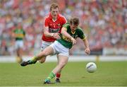7 July 2013; Donnchadh Walsh, Kerry, in action against Damien Cahalane, Cork. Munster GAA Football Senior Championship Final, Kerry v Cork, Fitzgerald Stadium, Killarney, Co. Kerry. Picture credit: Barry Cregg / SPORTSFILE
