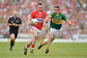 7 July 2013; Paul Kerrigan, Cork, in action against Shane Enright, Kerry. Munster GAA Football Senior Championship Final, Kerry v Cork, Fitzgerald Stadium, Killarney, Co. Kerry. Picture credit: Barry Cregg / SPORTSFILE