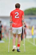 7 July 2013; Eoin Cadogan, Cork, makes his way to the bench for the second half after injuring his ankle. Munster GAA Football Senior Championship Final, Kerry v Cork, Fitzgerald Stadium, Killarney, Co. Kerry. Picture credit: Barry Cregg / SPORTSFILE
