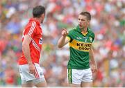 7 July 2013; Marc Ó Sé, Kerry, argues with Donncha O'Connor, Cork, during the game. Munster GAA Football Senior Championship Final, Kerry v Cork, Fitzgerald Stadium, Killarney, Co. Kerry. Picture credit: Barry Cregg / SPORTSFILE