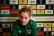 24 November 2020; Denise O'Sullivan during a Republic of Ireland Women virtual press conference at the Castleknock Hotel in Dublin. Photo by Stephen McCarthy/Sportsfile