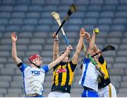 28 November 2020; Jack Prendergast, right, and Calum Lyons of Waterford in action against Walter Walsh, left, and Cillian Buckley of Kilkenny during the GAA Hurling All-Ireland Senior Championship Semi-Final match between Kilkenny and Waterford at Croke Park in Dublin. Photo by Stephen McCarthy/Sportsfile