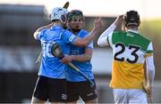 12 December 2020; Darach McBride, left, and Micheál Murphy of Dublin celebrate following their sides victory in the Bord Gais Energy Leinster Under 20 Hurling Championship Quarter-Final match between Offaly and Dublin at St Brendan's Park in Birr, Offaly. Photo by Sam Barnes/Sportsfile