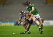 13 December 2020; Diarmaid Byrnes of Limerick in action against Patrick Curran of Waterford during the GAA Hurling All-Ireland Senior Championship Final match between Limerick and Waterford at Croke Park in Dublin. Photo by Piaras Ó Mídheach/Sportsfile