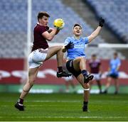 19 December 2020; Matthew Tierney of Galway in action against Seán Lowry of Dublin during the EirGrid GAA Football All-Ireland Under 20 Championship Final match between Dublin and Galway at Croke Park in Dublin. Photo by Ray McManus/Sportsfile