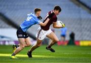 19 December 2020; Matthew Tierney of Galway in action against Josh Bannon of Dublin during the EirGrid GAA Football All-Ireland Under 20 Championship Final match between Dublin and Galway at Croke Park in Dublin. Photo by Ray McManus/Sportsfile