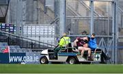 19 December 2020; Cathal Sweeney of Galway leaves the field on a medical buggy after picking up an injury during the EirGrid GAA Football All-Ireland Under 20 Championship Final match between Dublin and Galway at Croke Park in Dublin. Photo by Piaras Ó Mídheach/Sportsfile