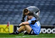 19 December 2020; Galway goalkeeper Conor Flaherty with Luke Swan of Dublin after the EirGrid GAA Football All-Ireland Under 20 Championship Final match between Dublin and Galway at Croke Park in Dublin. Photo by Ray McManus/Sportsfile