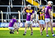 20 December 2020; Shamey O’Hagan of Wexford, left, following his side's defeat in the Electric Ireland Leinster GAA Hurling Minor Championship Semi-Final match between Wexford and Kilkenny at Chadwicks Wexford Park in Wexford. Photo by Seb Daly/Sportsfile
