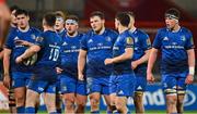 18 December 2020; The Leinster pack, including Dan Sheehan, Marcus Hanan, Greg McGrath and Joe McCarthy, during the A Interprovincial Friendly match between Munster A and Leinster A at Thomond Park in Limerick. Photo by Brendan Moran/Sportsfile