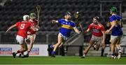 23 December 2020; Kian O’Kelly of Tipperary takes on Cork players, from left, Tommy O’ Connell, Brian Roche, and Dáire Connery during the Bord Gáis Energy Munster GAA Hurling U20 Championship Final match between Cork and Tipperary at Páirc Uí Chaoimh in Cork. Photo by Piaras Ó Mídheach/Sportsfile