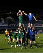 2 January 2021; Gavin Thornbury of Connacht wins possession of a line-out ahead of Ross Molony of Leinster during the Guinness PRO14 match between Leinster and Connacht at the RDS Arena in Dublin. Photo by Ramsey Cardy/Sportsfile