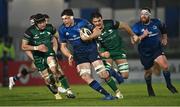 2 January 2021; Ryan Baird of Leinster gets past Eoghan Masterson, left, and Quinn Roux of Connacht during the Guinness PRO14 match between Leinster and Connacht at the RDS Arena in Dublin. Photo by Piaras Ó Mídheach/Sportsfile