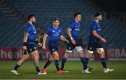 8 January 2021; Leinster players, from left, Andrew Porter, Jordan Larmour, James Ryan and Caelan Doris during the Guinness PRO14 match between Leinster and Ulster at the RDS Arena in Dublin. Photo by Seb Daly/Sportsfile