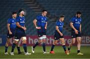 8 January 2021; Leinster players, from left, Hugo Keenan, Caelan Doris, James Ryan, Jordan Larmour and Robbie Henshaw during the Guinness PRO14 match between Leinster and Ulster at the RDS Arena in Dublin. Photo by Seb Daly/Sportsfile