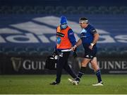 8 January 2021; Seán Cronin of Leinster leaves the field with team doctor Prof. Jim McShane during the Guinness PRO14 match between Leinster and Ulster at the RDS Arena in Dublin. Photo by Seb Daly/Sportsfile