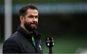 14 February 2021; Ireland head coach Andy Farrell prior to the Guinness Six Nations Rugby Championship match between Ireland and France at the Aviva Stadium in Dublin. Photo by Ramsey Cardy/Sportsfile