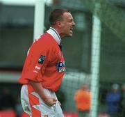 4 May 1997; Dave Campbell of Shelbourne celebrates after scoring his side's first goal during the FAI Cup Final match between Derry City and Shelbourne at Dalymount Park in Dublin. Photo by Brendan Moran/Sportsfile