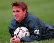 27 April 1997; David Connolly during a Republic of Ireland training session at AUL Complex in Clonshaugh, Dublin. Photo by David Maher/Sportsfile