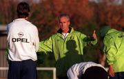 15 November 1998; Republic of Ireland manager Mick McCarthy during a Republic of Ireland training session at Tolka Rovers FC, Frank Cooke Park in Dublin. Photo by David Maher/Sportsfile