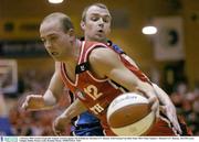 1 February 2004; Gordon Fitzgerald, Neptune, in action against Tim O'Halloran, Mardyke UCC Demons. ESB National Cup 2004, Senior Men's Final, Neptune v Mardyke UCC Demons, The ESB Arena, Tallaght, Dublin. Picture credit; Brendan Moran / SPORTSFILE *EDI*