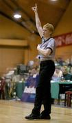 30 January 2004; Emer Kenna, Referee. National Basketball Cup 2004, Junior Men's Semi-Final, Dart Killester v Shamrock Rovers, The ESB Arena, Tallaght, Dublin. Picture credit; Brendan Moran / SPORTSFILE *EDI*