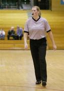 30 January 2004; Cathy Molloy, Referee. National Basketball Cup 2004, Junior Men's Semi-Final, Mardyke UCC Demons v Westaro Castlebar, The ESB Arena, Tallaght, Dublin. Picture credit; Brendan Moran / SPORTSFILE *EDI*