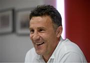 10 July 2013; VMFD Zalgiris coach Marek Zub during a press conference ahead of their UEFA Europa League First Qualifying Round, Second Leg, game against St Patrick's Athletic on Thursday. VMFD Zalgiris Press Conference, Richmond Park, Dublin. Picture credit: Brian Lawless / SPORTSFILE