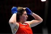 26 February 2021; Aoife O'Rourke of Ireland after being defeated by Naomi Graham of United States in their women's middleweight 75kg semi-final bout at the AIBA Strandja Memorial Boxing Tournament in Sofia, Bulgaria. Photo by Alex Nicodim/Sportsfile