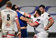 6 March 2021; Andrew Warwick of Ulster tussles with Scott Fardy of Leinster during the Guinness PRO14 match between Ulster and Leinster at Kingspan Stadium in Belfast. Photo by Ramsey Cardy/Sportsfile