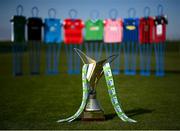 10 March 2021; The SSE Airtricity Women's National League trophy and jersey's from the participating clubs during the launch of the 2021 SSE Airtricity Premier & First Division and Women's National League at the FAI National Training Centre in Abbotstown, Dublin. In January SSE Airtricity announced their renewed support for the SSE Airtricity Premier and First Division and also their new commitment to the SSE Airtricity Women’s National League. This season's leagues launch sees the introduction of SSE Airtricity's ‘game of two halves’ campaign. “When you look at both the men’s and women’s leagues, you’ll see some differences, yet there is one place you will find absolute parity: the ‘commitment of the players’. No matter the League the players train and play just as hard, just as passionately. And at SSE Airtricity, we sponsor it whole.” Photo by Stephen McCarthy/Sportsfile