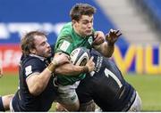 14 March 2021; Garry Ringrose of Ireland is tackled by Jonny Gray and Rory Sutherland of Scotland during the Guinness Six Nations Rugby Championship match between Scotland and Ireland at BT Murrayfield Stadium in Edinburgh, Scotland. Photo by Paul Devlin/Sportsfile