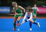 14 March 2021; Shona McCallin of Great Britain in action against Chloe Watkins of Ireland during the SoftCo Series International Hockey match between Ireland and Great Britain at Queens University Sports Grounds in Belfast. Photo by Ramsey Cardy/Sportsfile