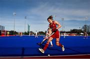 16 March 2021; Lily Owsley of Great Britain in action against Sarah McAuley of Ireland during the SoftCo Series International Hockey match between Ireland and Great Britain at Queens University Sports Grounds in Belfast. Photo by Ramsey Cardy/Sportsfile