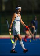 16 March 2021; Elena Tice of Ireland during the SoftCo Series International Hockey match between Ireland and Great Britain at Queens University Sports Grounds in Belfast. Photo by Ramsey Cardy/Sportsfile