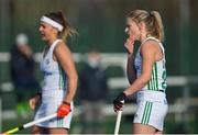 16 March 2021; Elena Tice, left, and Chloe Watkins of Ireland during the SoftCo Series International Hockey match between Ireland and Great Britain at Queens University Sports Grounds in Belfast. Photo by Ramsey Cardy/Sportsfile