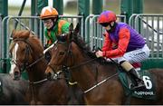 21 March 2021; Teed Up, right, with Billy Lee up, and Lobo Rojo, left, with Shane Foley up, leave the stalls at the start of the Paddy Power Irish Lincolnshire at The Curragh Racecourse in Kildare. Photo by Seb Daly/Sportsfile