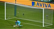 27 March 2021; Republic of Ireland goalkeeper Gavin Bazunu during the FIFA World Cup 2022 qualifying group A match between Republic of Ireland and Luxembourg at the Aviva Stadium in Dublin. Photo by Piaras Ó Mídheach/Sportsfile