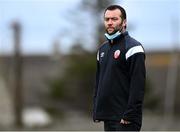 27 March 2021; Treaty United goalkeeping coach John Paul Buckley during the SSE Airtricity Women's National League match between Bohemians and Treaty United at Oscar Traynor Centre in Coolock, Dublin. Photo by Piaras Ó Mídheach/Sportsfile