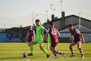 3 April 2021; Karl O’Sullivan of Finn Harps and Dane Massey, centre, and Gary Deegan of Drogheda United during the SSE Airtricity League Premier Division match between Drogheda United and Finn Harps at Head in the Game Park in Drogheda, Louth. Photo by Ben McShane/Sportsfile
