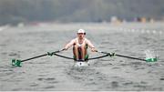 9 April 2021; Daire Lynch of Ireland competes in his heat of the Men's Single Sculls during Day 1 of the European Rowing Championships 2021 at Varese in Italy. Photo by Roberto Bregani/Sportsfile