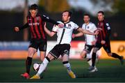 9 April 2021; Andy Lyons of Bohemians is tackled by Cameron Dummigan of Dundalk during the SSE Airtricity League Premier Division match between Dundalk and Bohemians at Oriel Park in Dundalk, Louth. Photo by Ben McShane/Sportsfile