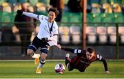 9 April 2021; Han Jeongwoo of Dundalk in action against James Finnerty of Bohemians during the SSE Airtricity League Premier Division match between Dundalk and Bohemians at Oriel Park in Dundalk, Louth. Photo by Stephen McCarthy/Sportsfile