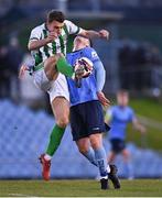 9 April 2021; Darren Cravan of Bray Wanderers in action against Evan Weir of UCD during the SSE Airtricity League First Division match between UCD and Bray Wanderers at the UCD Bowl in Belfield, Dublin. Photo by Piaras Ó Mídheach/Sportsfile